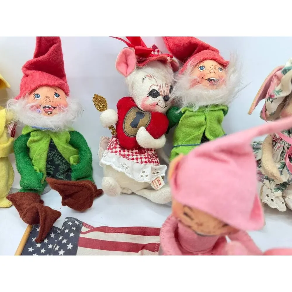 Vintage Annalee Dolls Mixed Holiday Mouse Elf Lot 1990 1991 1993 2002